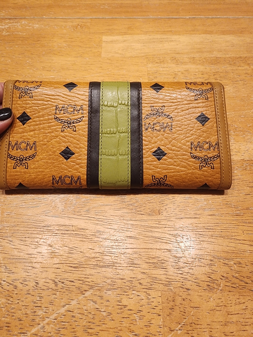 MCM Visetos Monogram Continental Trifold Wallet classic cognac brown - Picture 2 of 16